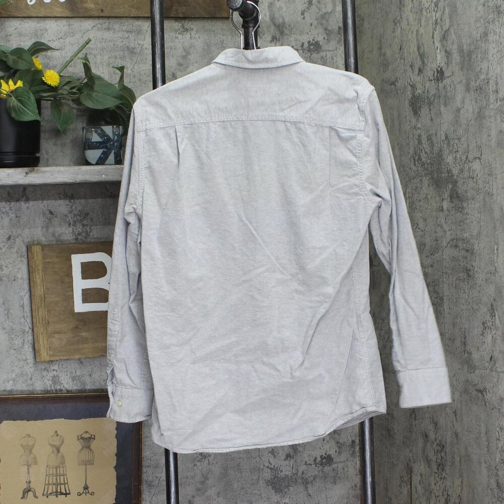 Sonoma Mens Long Sleeve Cotton Modern Fit Dress Shirt Gray` S - Picture 2 of 6